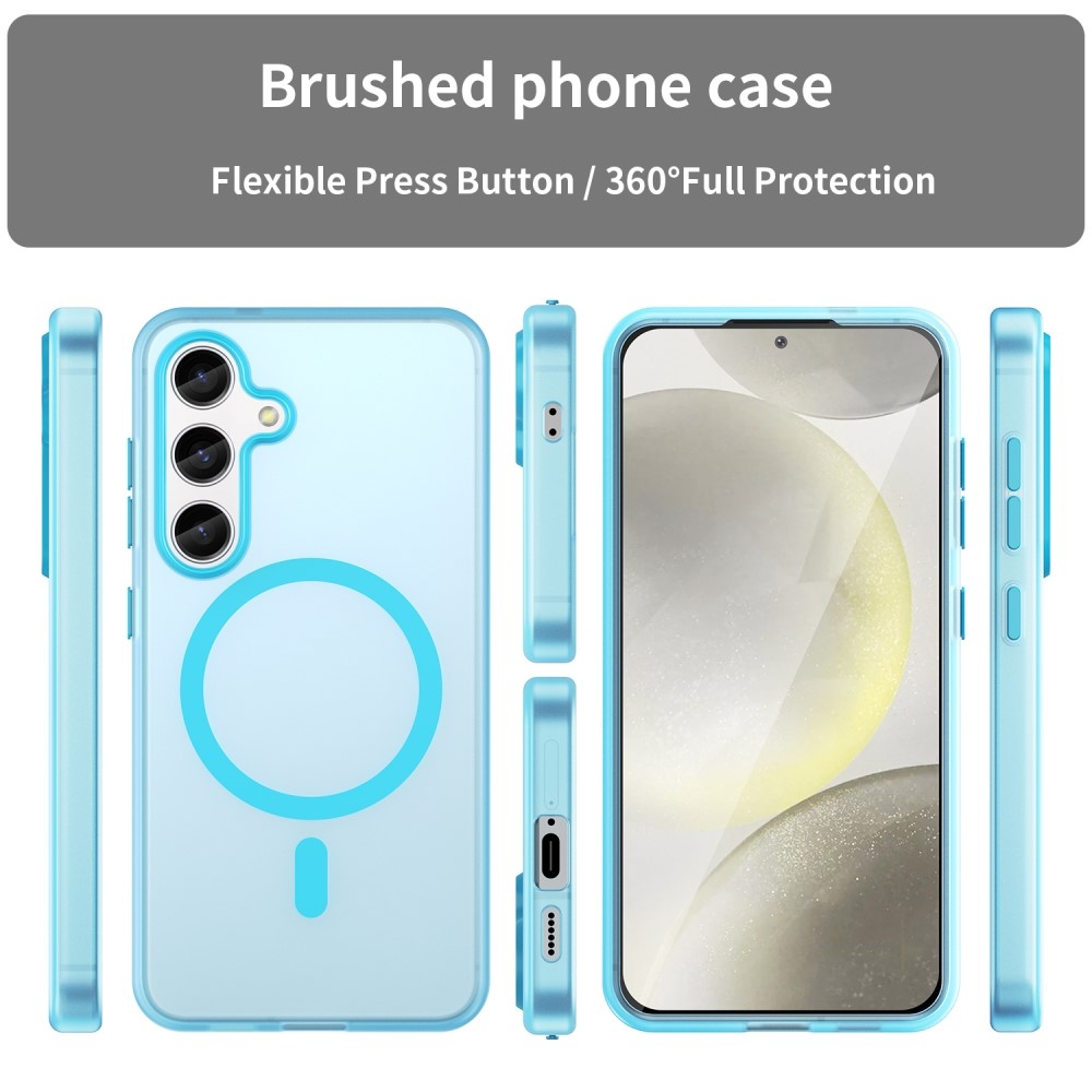 Frost gél tok MagSafe támogatással Samsung Galaxy S24+/S25+ készülékhez - világoskék színben