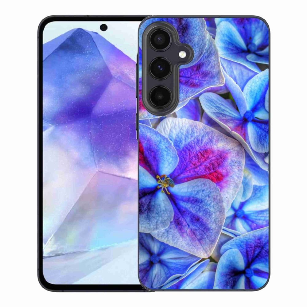 Gél védőhuzat mmCase Samsung Galaxy A55 5G - kék virágok 1