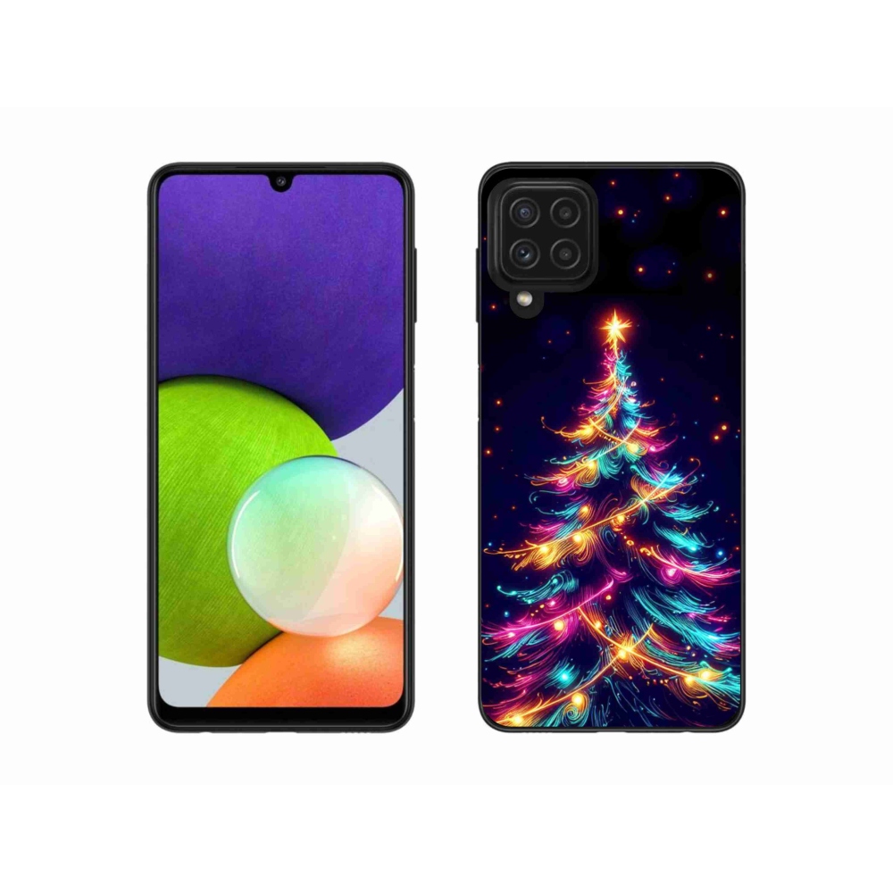 Gél borítás mmCase Samsung Galaxy A22 4G - neon karácsonyfa - Samsung Galaxy A22 4G-hez