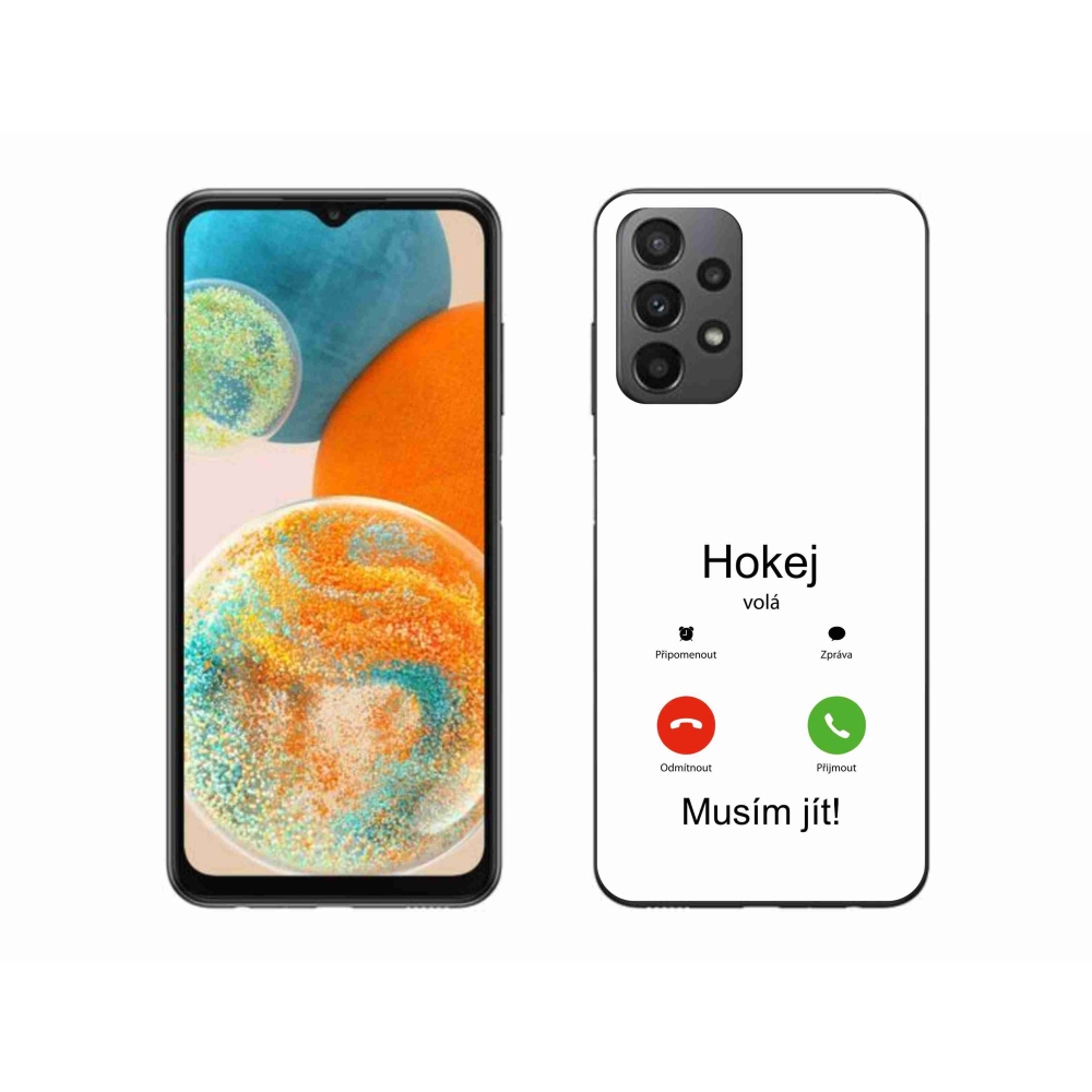 Gél borító mmCase Samsung Galaxy A23 4G/5G - hoki hívások fehér háttérrel