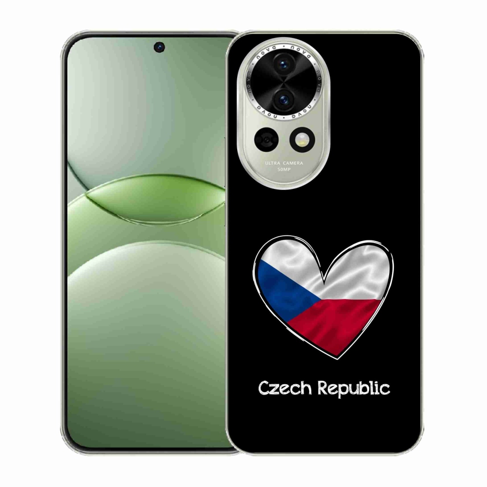Gél borító mmCase a Huawei Nova 13 5G - zászló szív fekete háttérrel