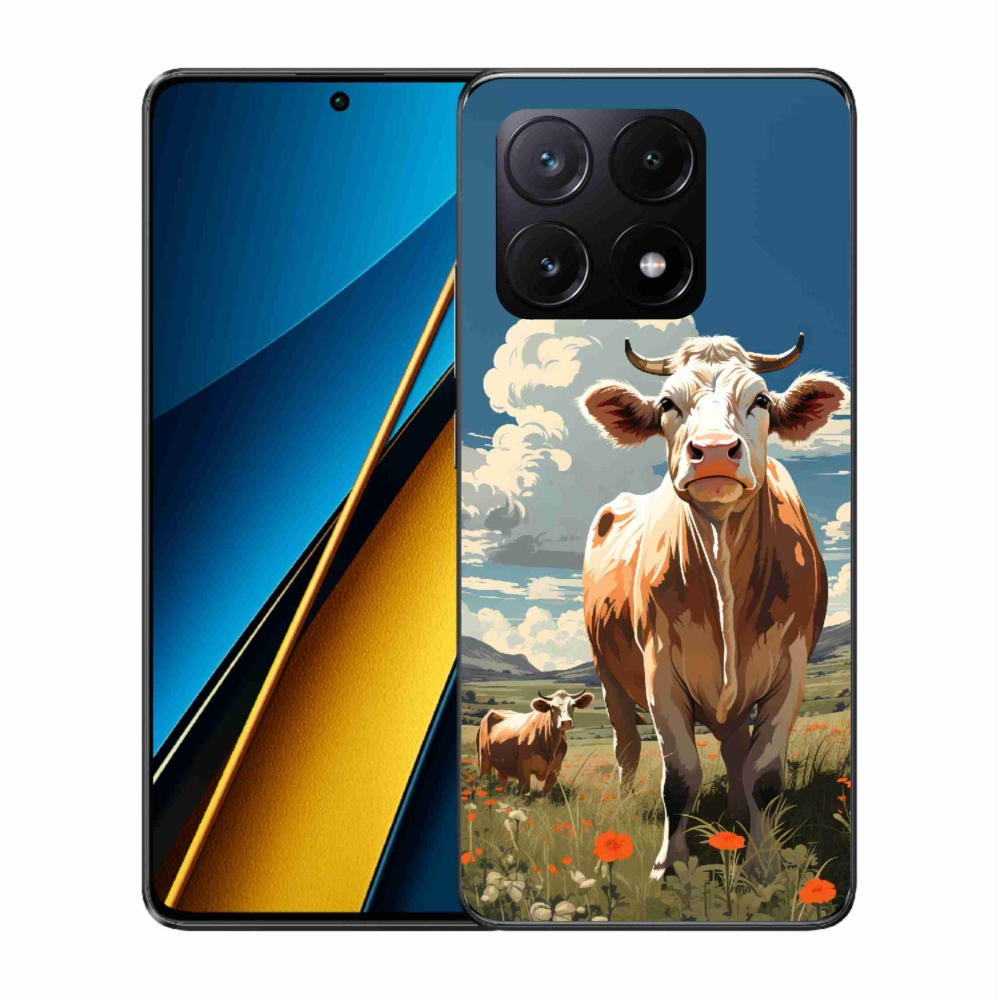 Gél borítás mmCase a Xiaomi Poco X6 Pro 5G számára - tehenek a réten
