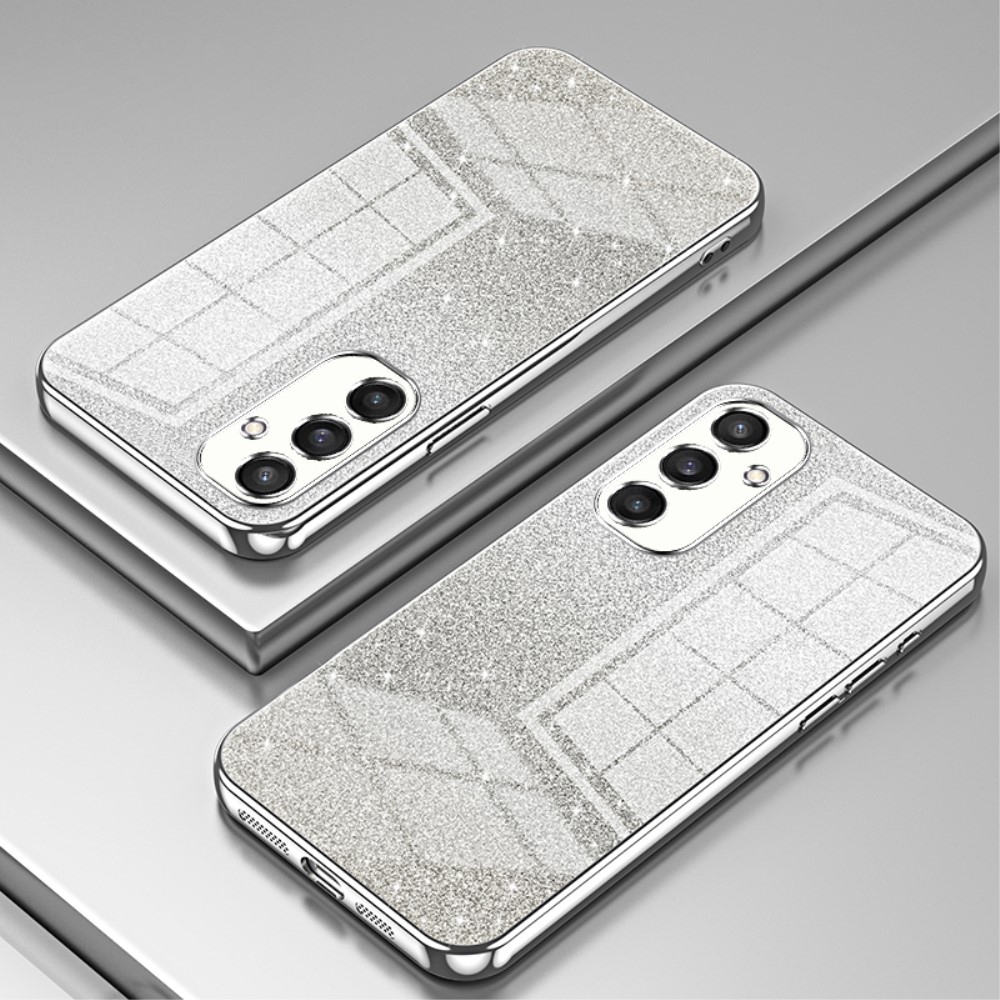 Vágott zselés csillogó tok Samsung Galaxy S24+ készülékhez - ezüst