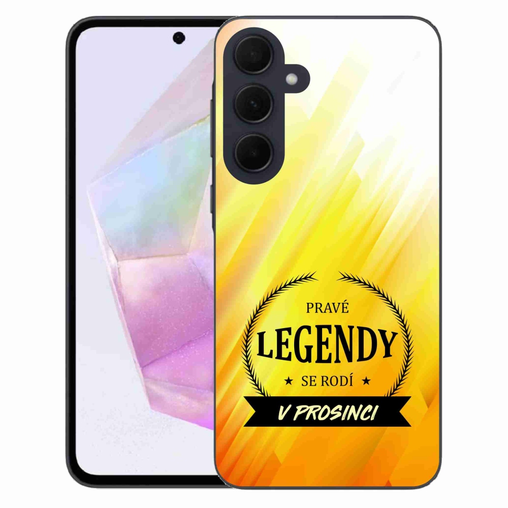 Gél borító mmCase Samsung Galaxy A35 5G - December legendái sárga háttérrel