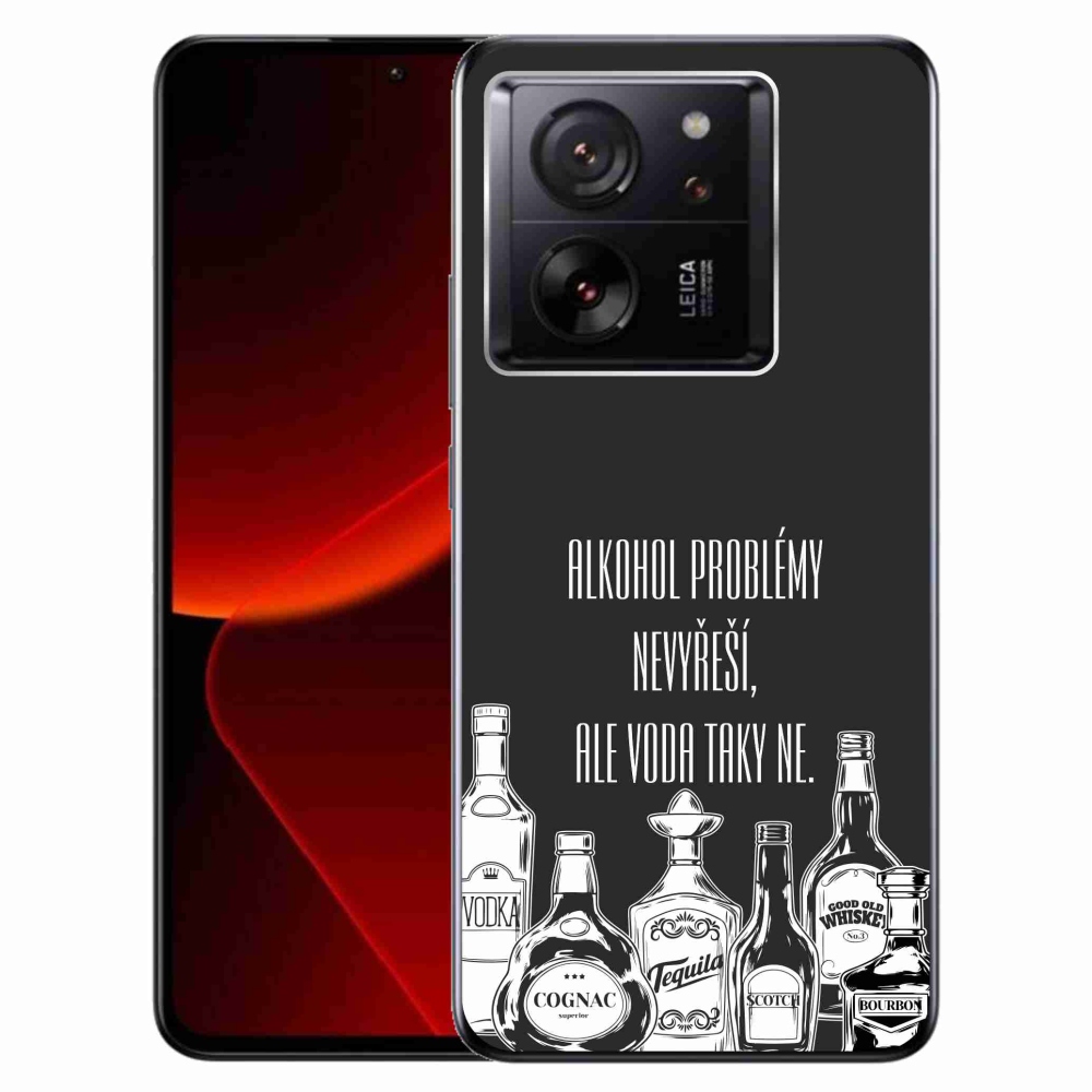 Gél borítás mmCase a Xiaomi 13T/13T Pro számára - vicces szöveg fekete háttérrel