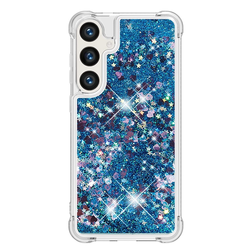 Glitter homokóra zselés tok Samsung Galaxy S24+ - kék/szív