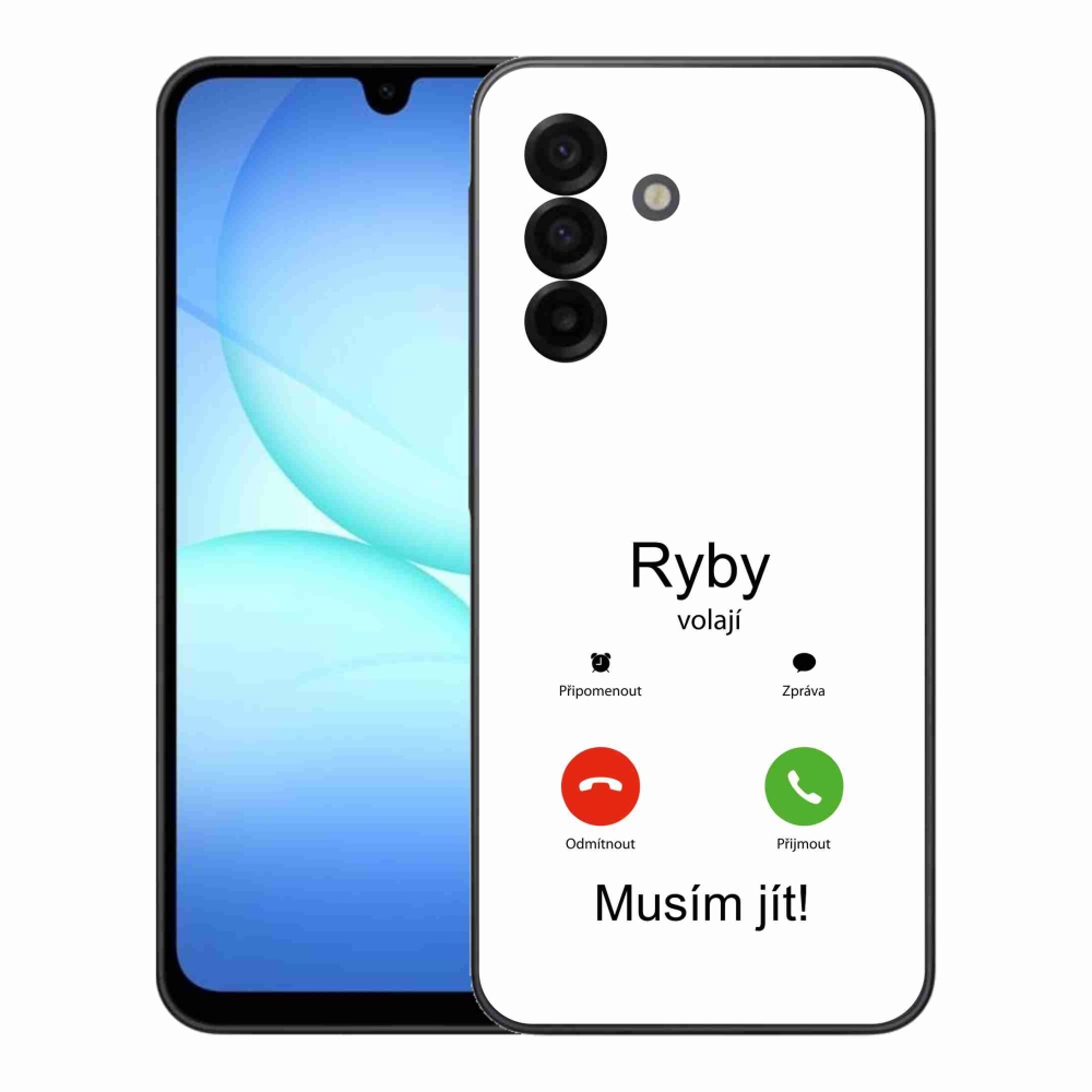 Gél borító mmCase Samsung Galaxy A17 5G - hal hívás fehér háttérrel