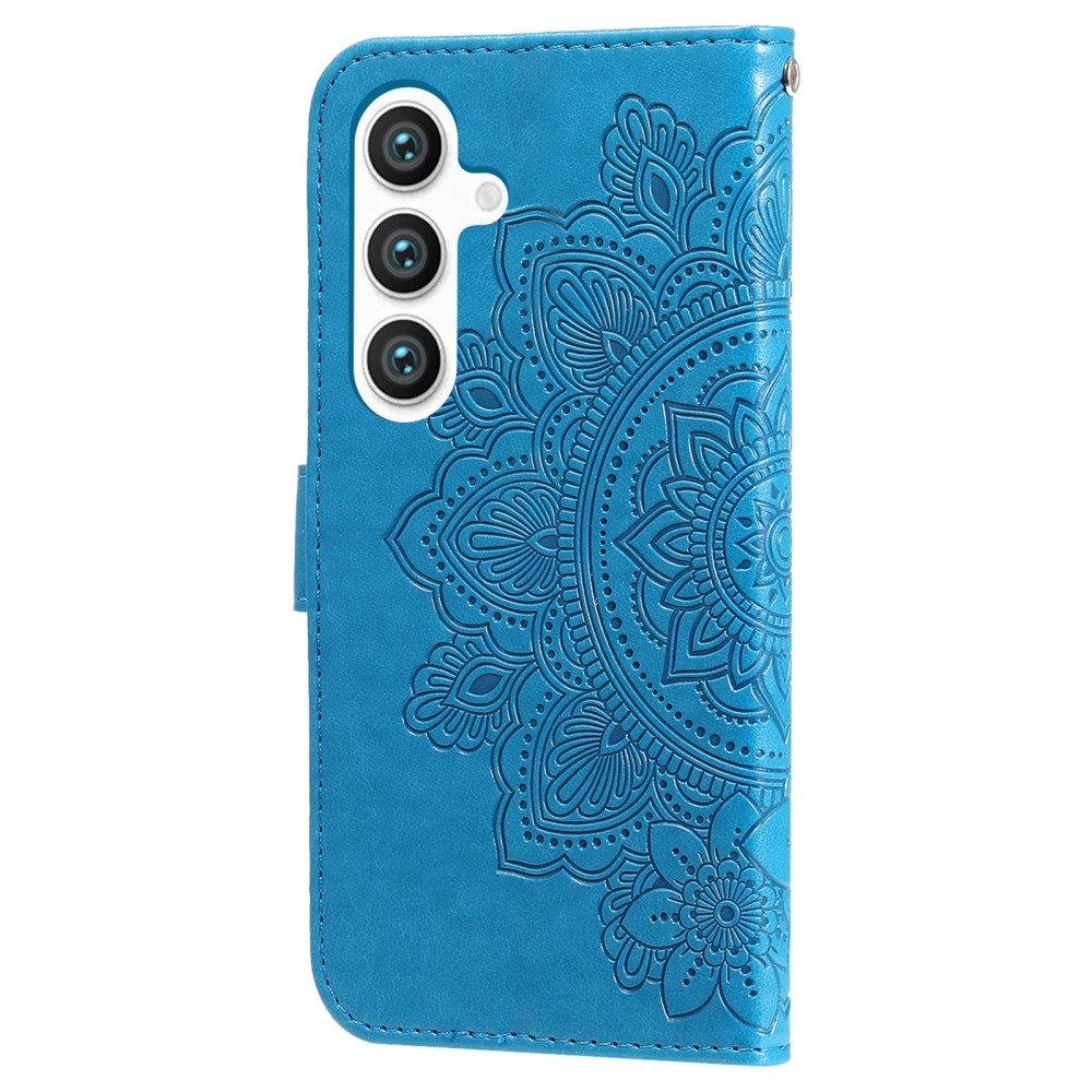 Virágos könyv tok Samsung Galaxy S25+ készülékhez - kék