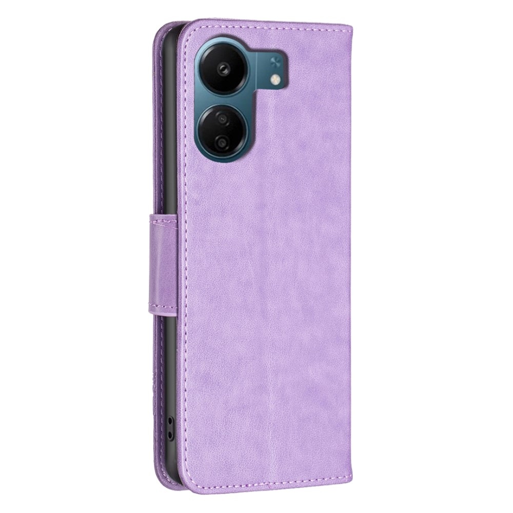 Pillangó könyv tok Xiaomi Poco C65/Redmi 13C 4G/5G - világos lila