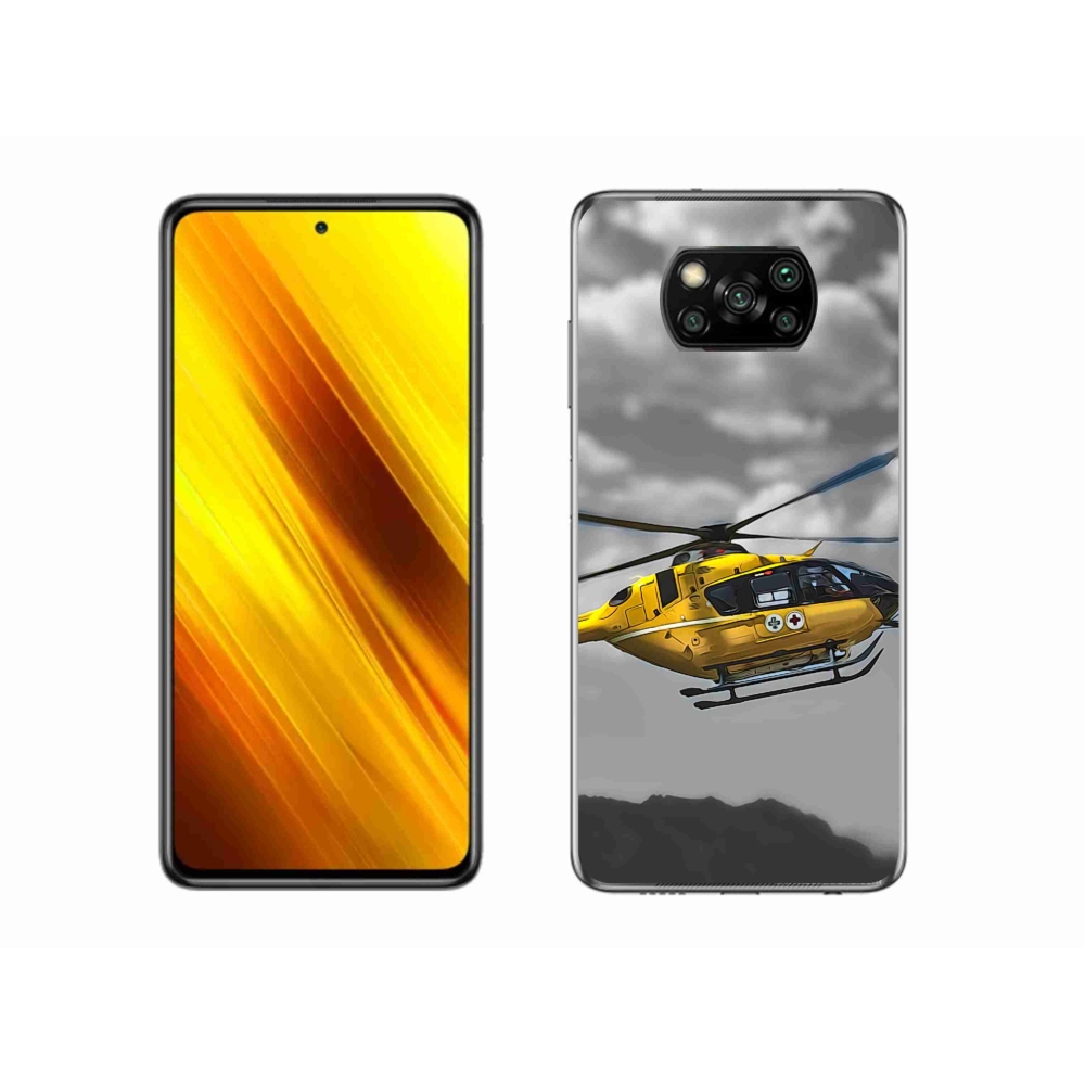 Gél borítás mmCase a Xiaomi Poco X3 Pro számára - sárga helikopter