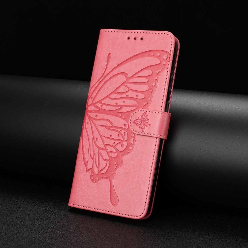 Virágos pillangó könyv tok Xiaomi Redmi A5 (171.7x77.8x8.3mm) - rózsa