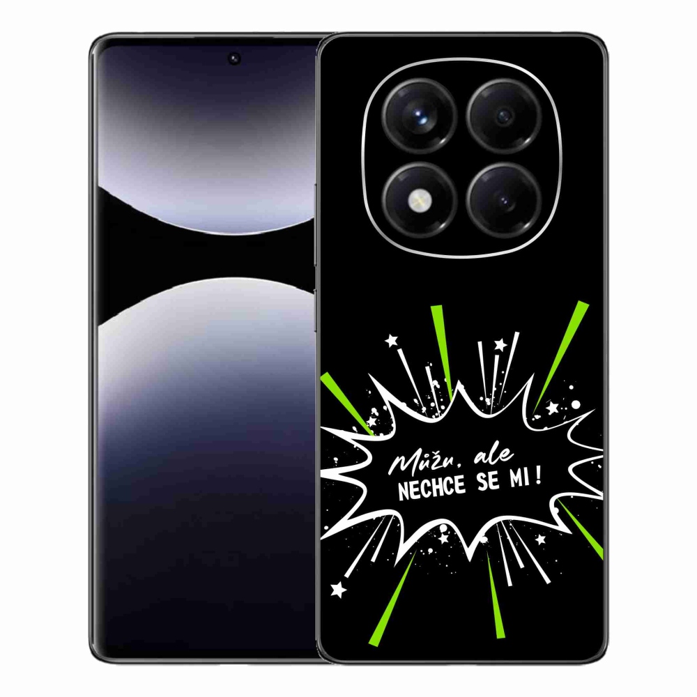 Gél borító mmCase a Xiaomi Redmi Note 14 Pro készülékhez - vicces szöveg 11 fekete háttérrel