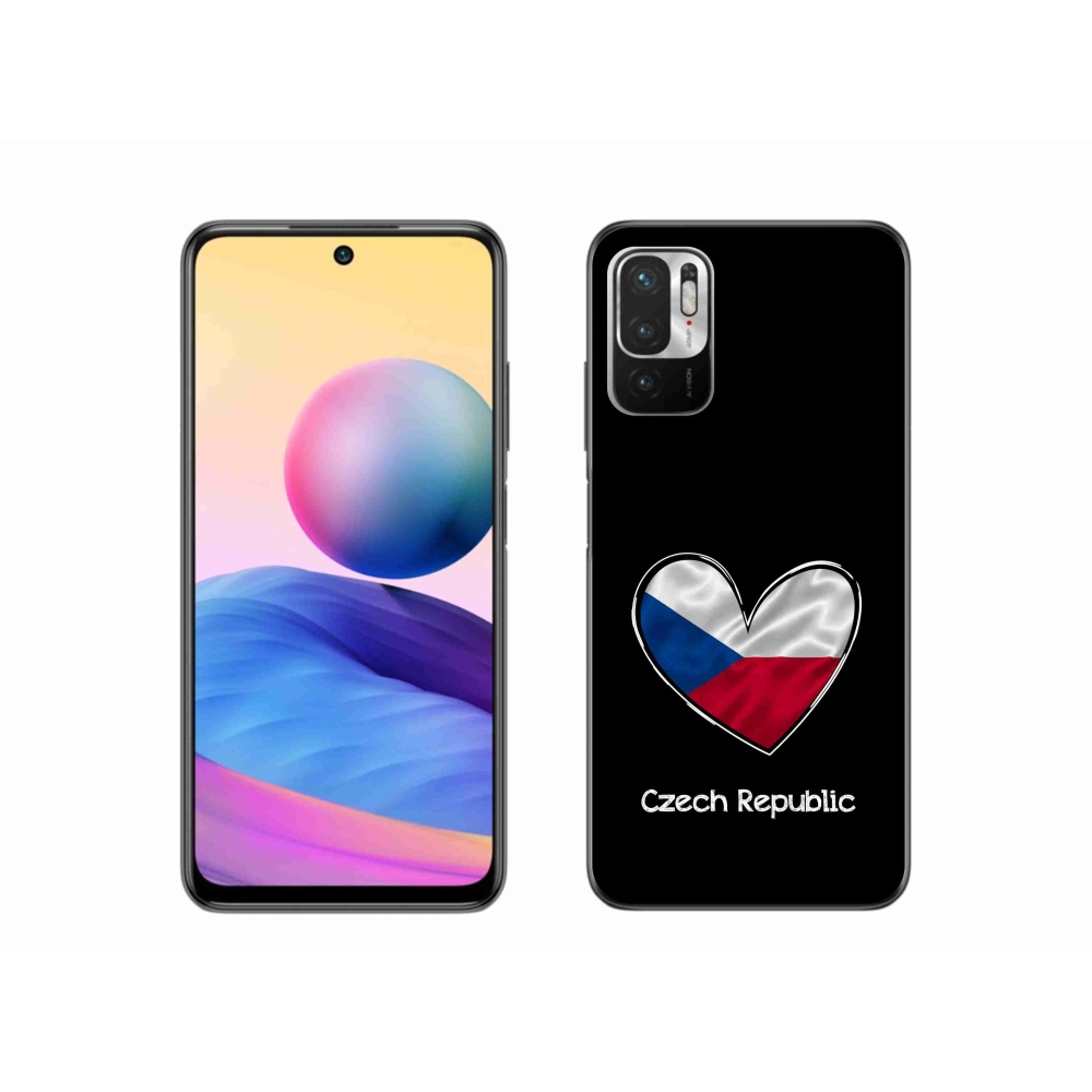 Gél borító mmCase a Xiaomi Redmi Note 10 5G-hez - szív zászló fekete háttérrel