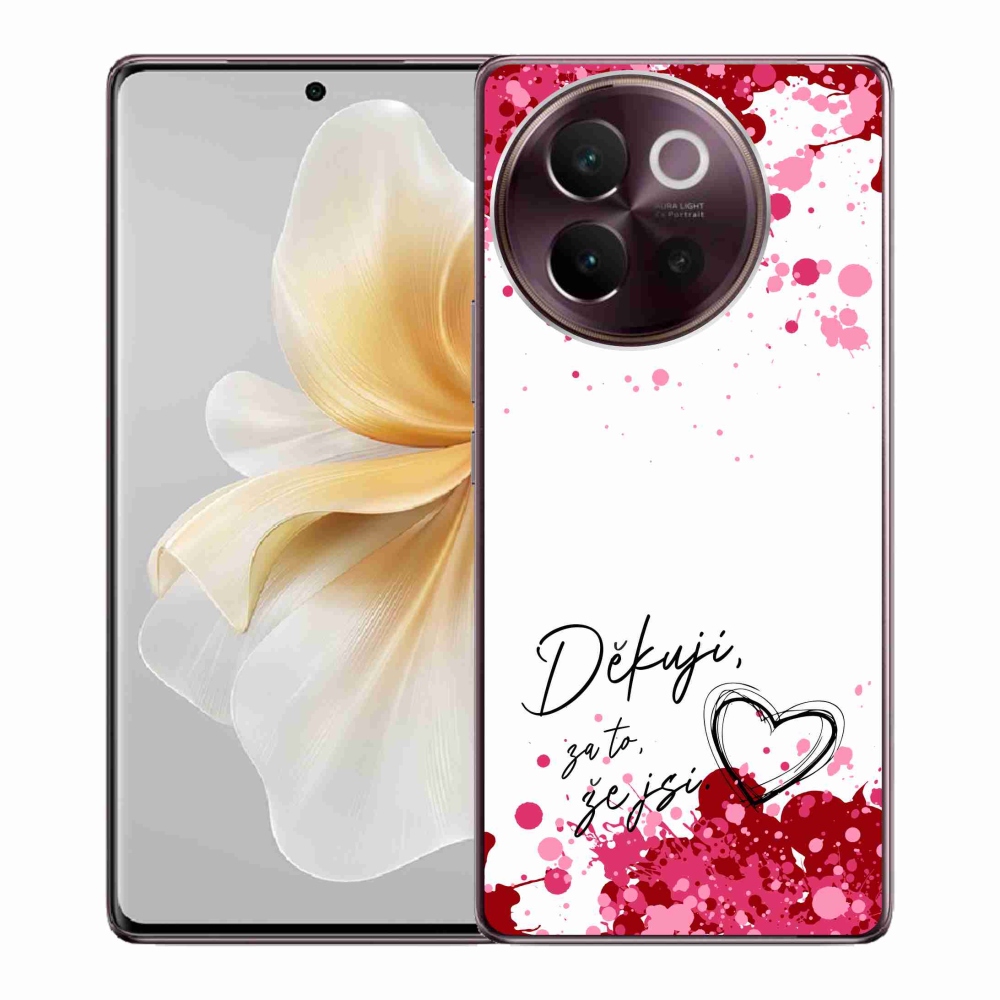 Gél borító mmCase Vivo V40 Lite 5G - szerelem szöveg 2 fehér háttérrel