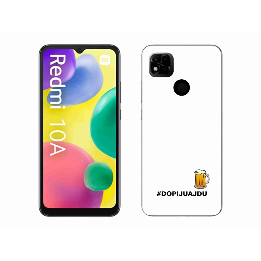 Gél borító mmCase a Xiaomi Redmi 10A - sör motívum 1 fehér háttérrel