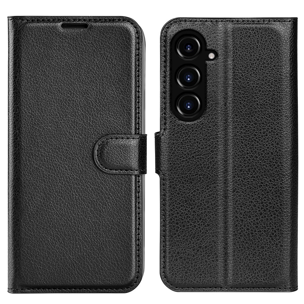 Litchi könyv tok Samsung Galaxy S23 FE készülékhez - fekete