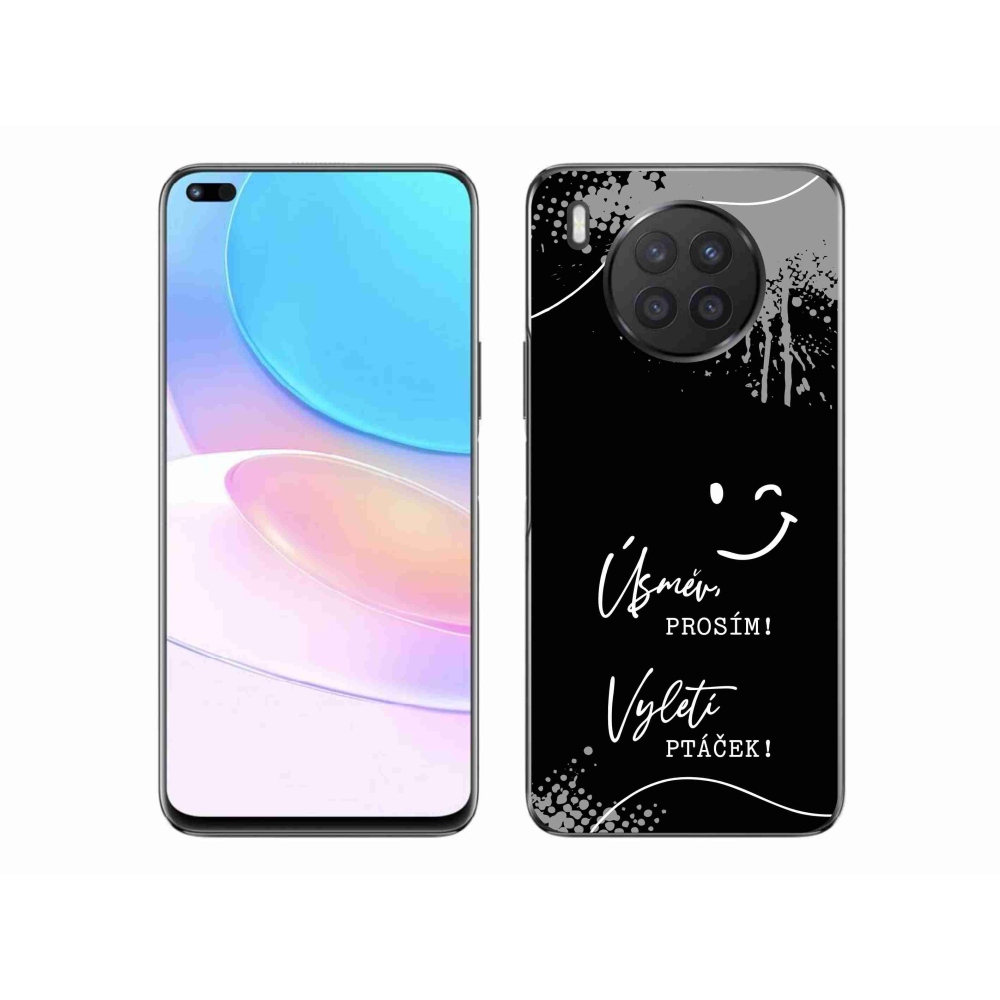 Gél borító mmCase a Huawei Nova 8i készülékhez - vicces szöveg 4 fekete háttérrel