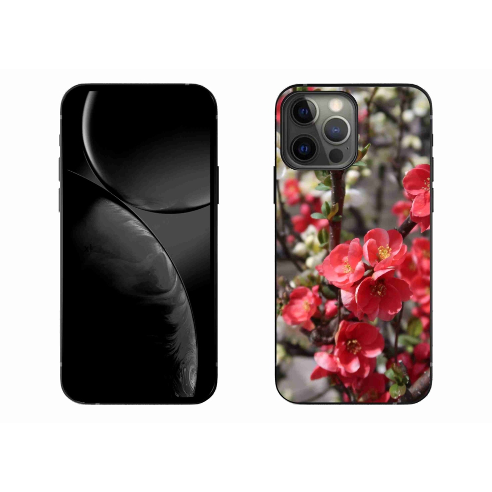 Gél borítás mmCase iPhone 13 Pro Max készülékhez - piros virágok