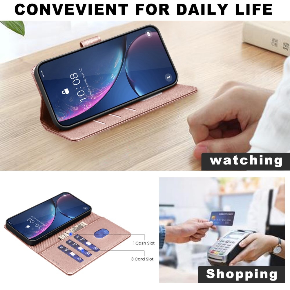 BINFEN könyv tok a Xiaomi 15 Pro-hoz - rózsaarany színben