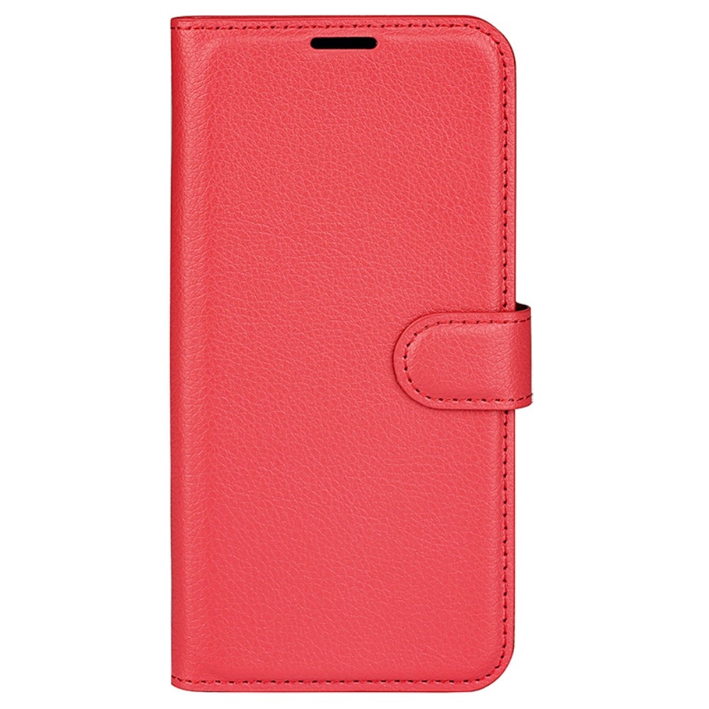 Litchi könyv tok Samsung Galaxy A35 5G - piros