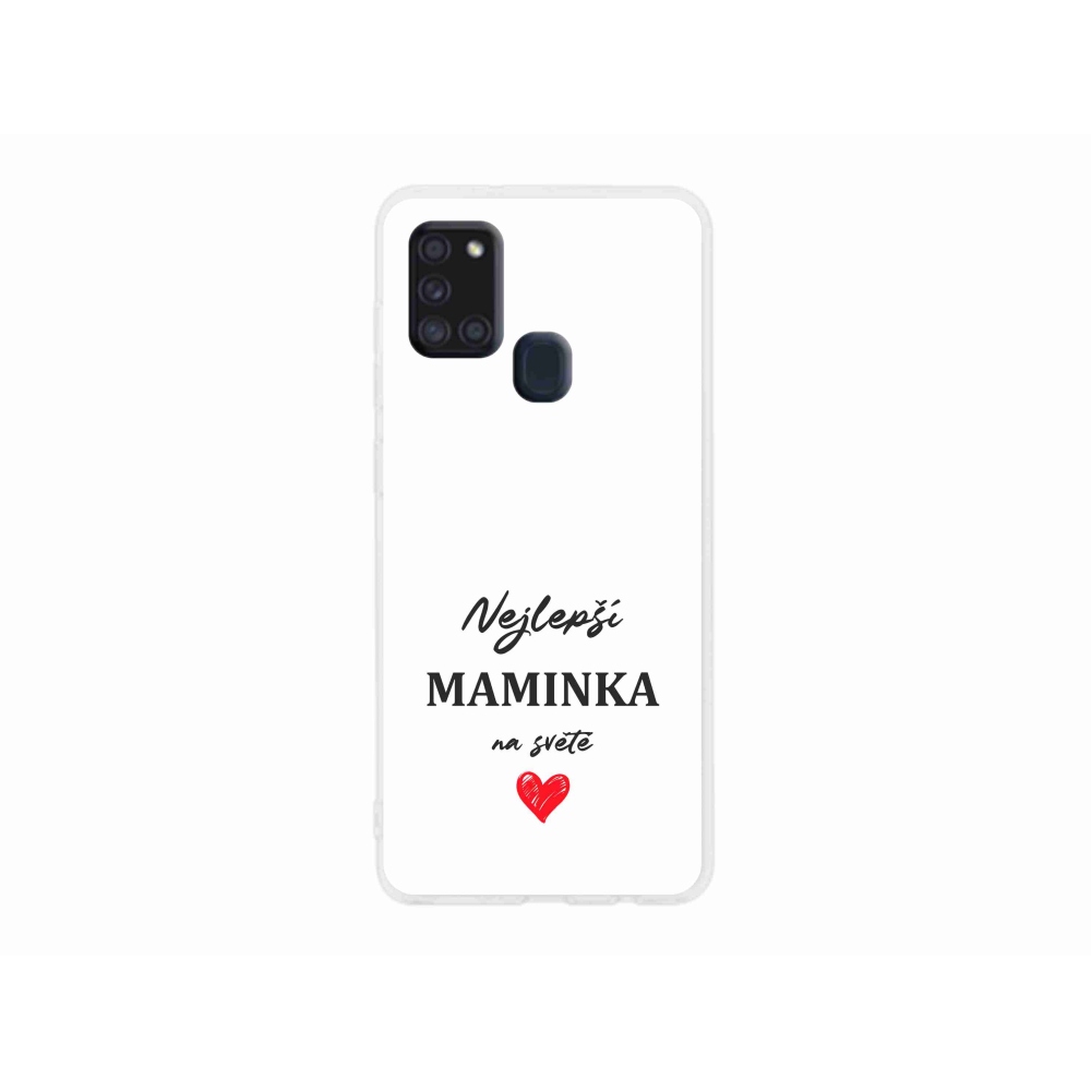 Gél borító mmCase Samsung Galaxy A21s - legjobb anya 1 fehér háttér
