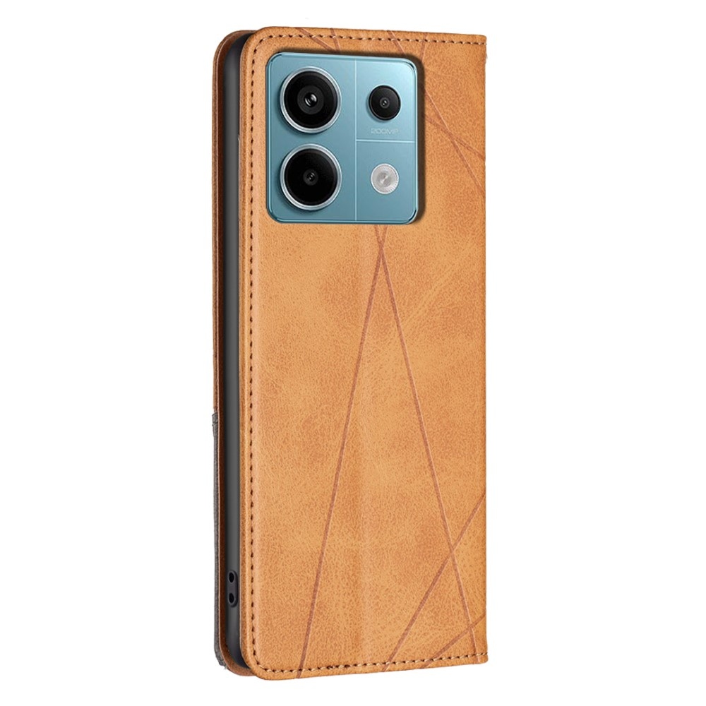 Háromszög alakú könyv tok Xiaomi Redmi Note 13 Pro 4G/Poco M6 Pro - sárga