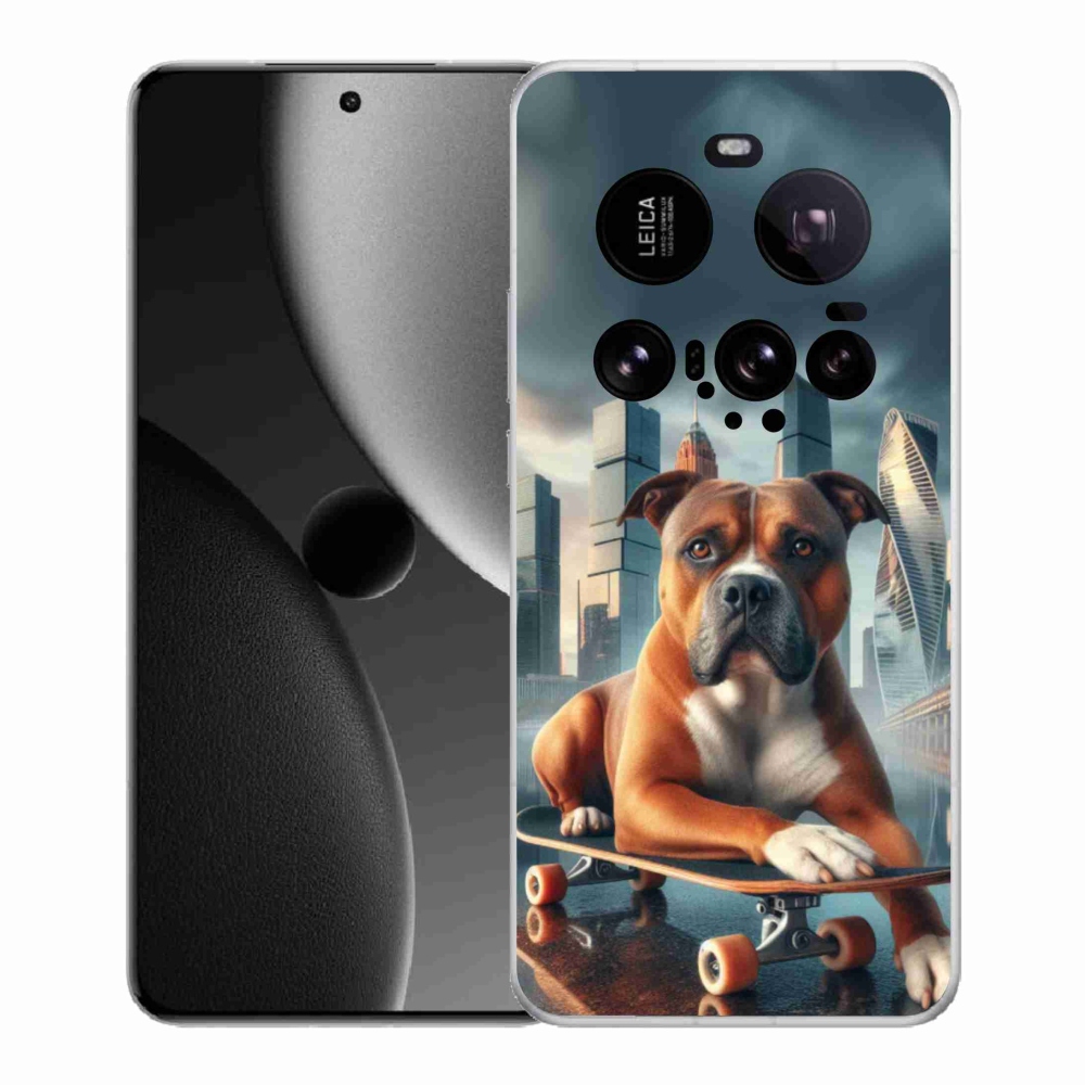 Gél borítás mmCase a Xiaomi 15 Ultra számára - kutya a gördeszkán
