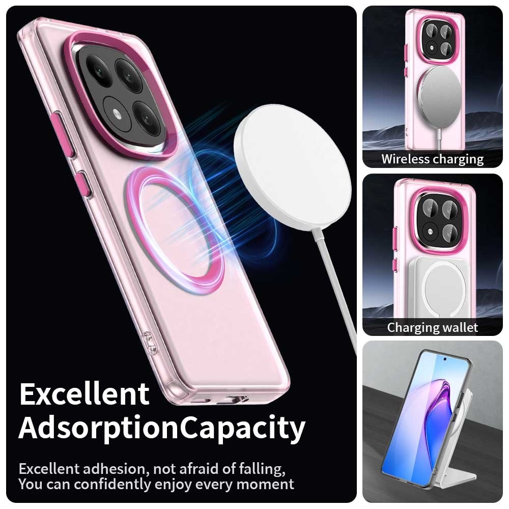 Candy zselés tok MagSafe-val Xiaomi Redmi Note 14 Pro+ 5G - rózsaszínű