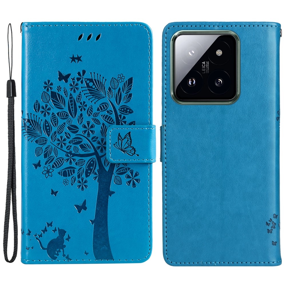 Fák könyve tok Xiaomi 14 Pro - kék