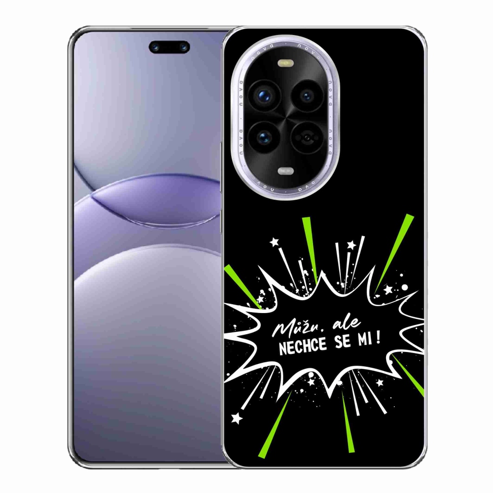 Gél borító mmCase a Huawei Nova 13 Pro 5G készülékhez - vicces szöveg 11 fekete háttér
