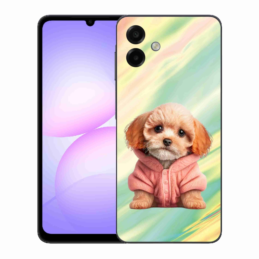 Gél borítás mmCase Samsung Galaxy A07 4G - pulóveres kiskutya Samsung Galaxy A07 4G - pulóverben