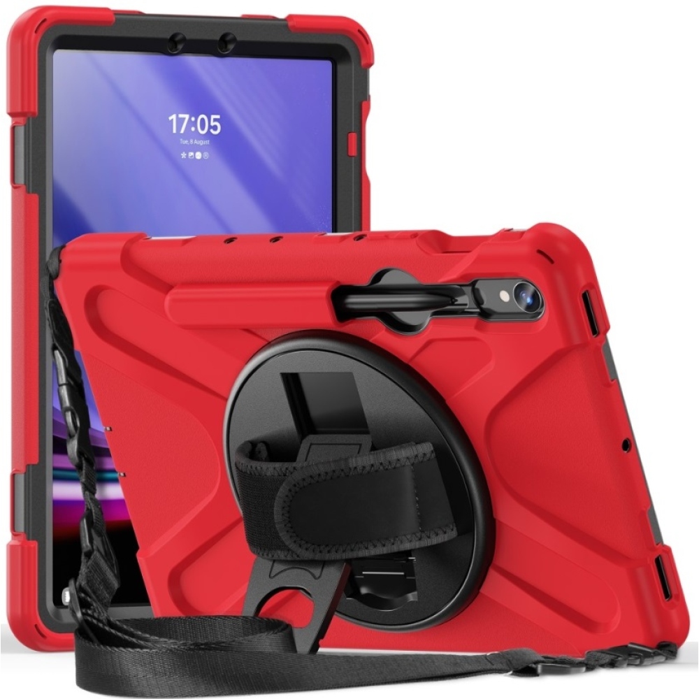 Rúgásálló borítás kézi fogantyúval Samsung Galaxy Tab S9/Tab S10 készülékhez - piros