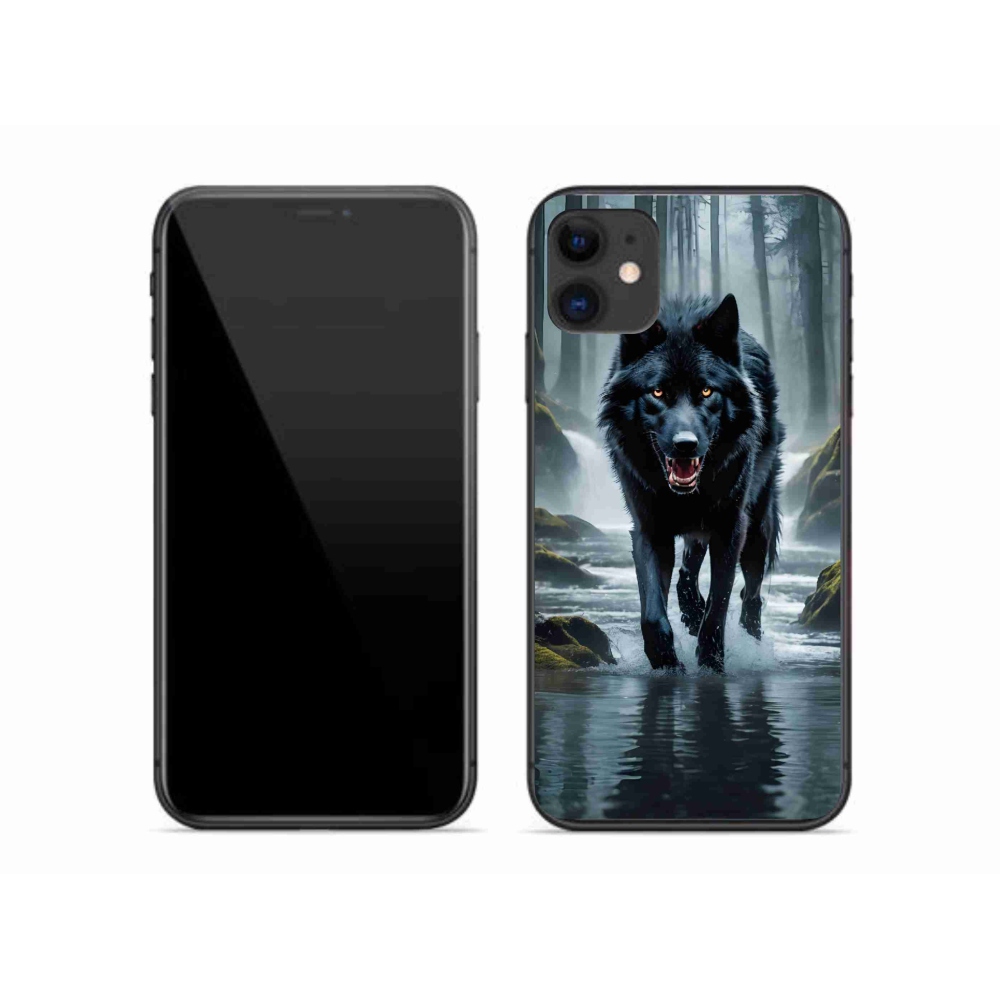 Zselés borítás mmCase iPhone 11 készülékhez - fekete farkas