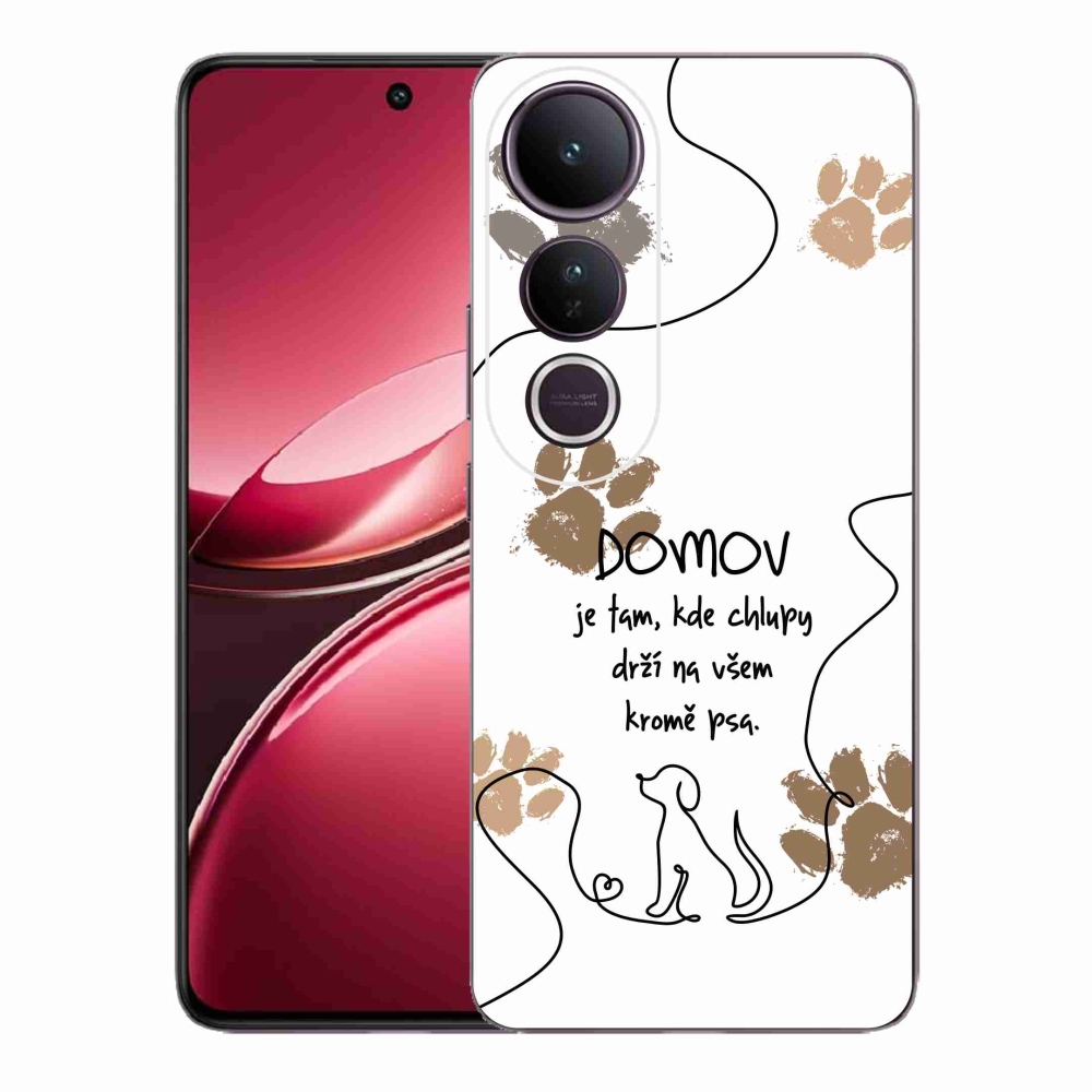 Gél borító mmCase a Vivo V50 Lite 4G/5G készülékhez - kutya motívum fehér háttérrel