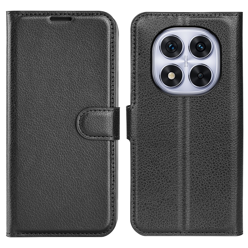 Litchi könyv tok Xiaomi Redmi Note 14 Pro 5G/Poco X7 5G - fekete