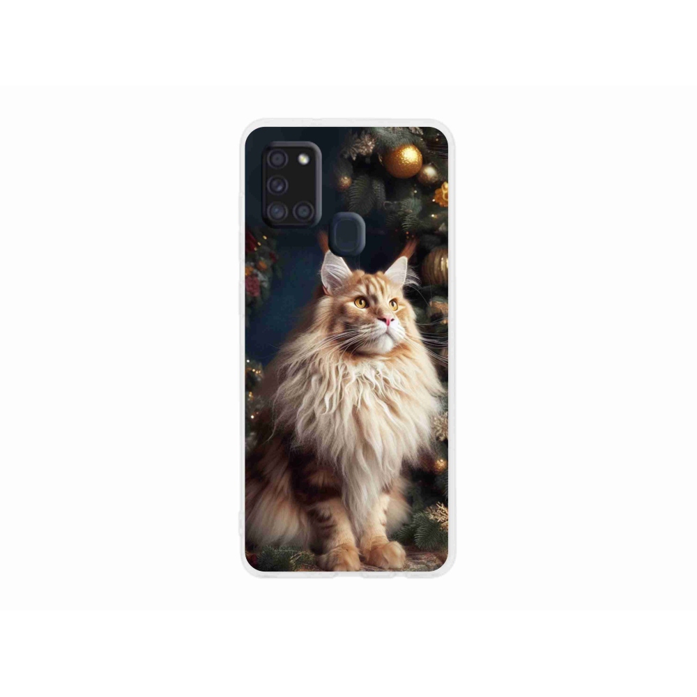 Gél borítás mmCase Samsung Galaxy A21s készülékhez - macska a fánál