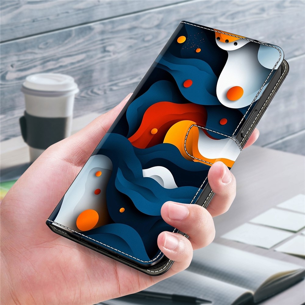 Firmly book tok Samsung Galaxy A17 5G/A26 5G - absztrakt mintás tok Samsung Galaxy A17 5G/A26 5G számára