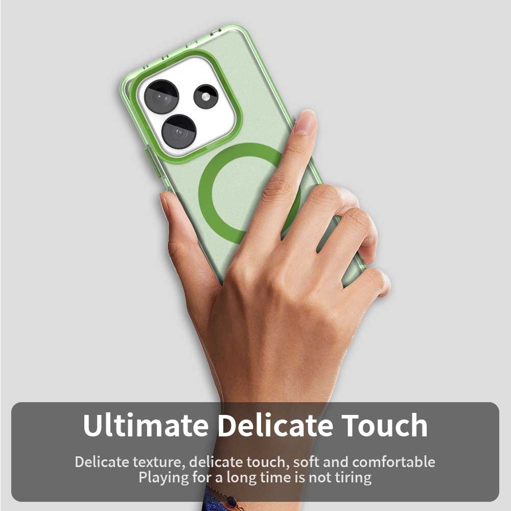 Candy zselés tok MagSafe-val a Xiaomi Redmi Note 14 5G-nél - zöld
