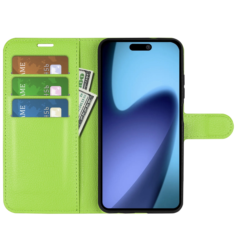 Litchi könyvtáska iPhone 17 Air készülékhez - zöld