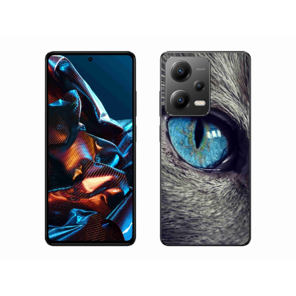 Gél tok mmCase a Xiaomi Redmi Note 12 Pro 5G-hez - kék macskaszem
