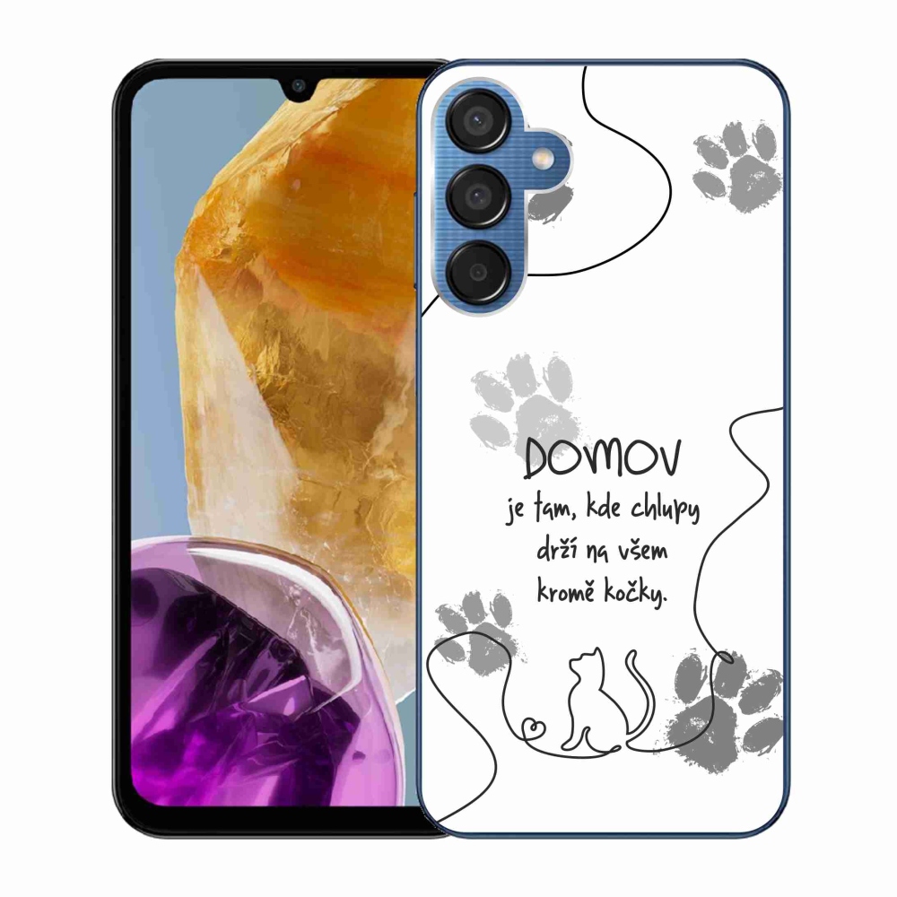 Gél borító mmCase Samsung Galaxy M15 5G - macska motívum fehér háttérrel