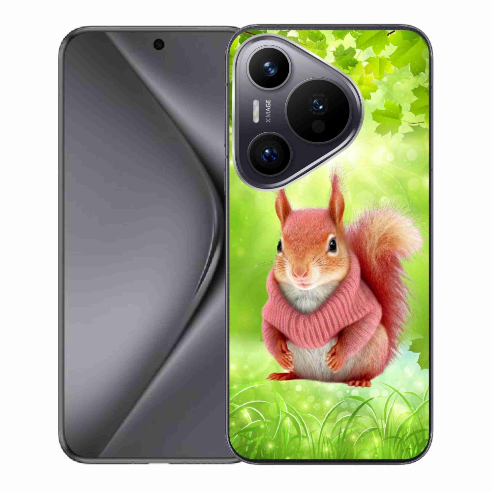 Gél borító mmCase a Huawei Pura 70 készülékhez - mókus pulóverben