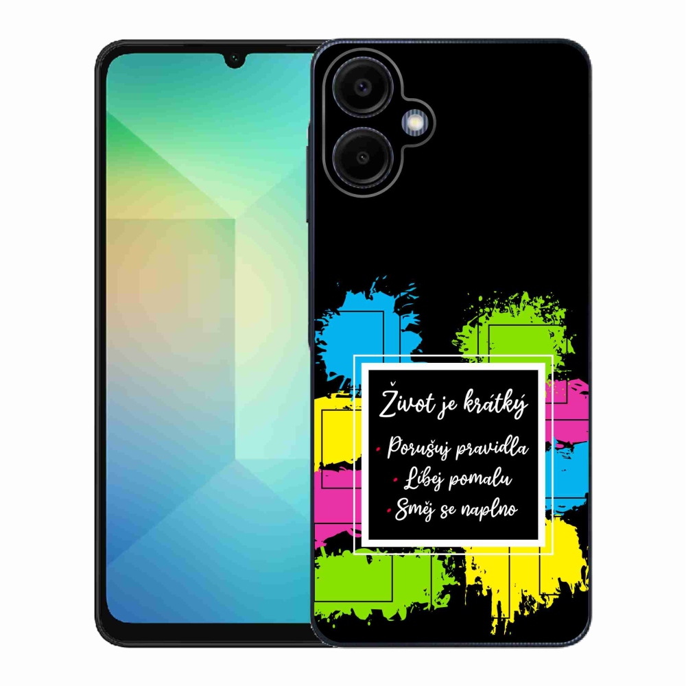 Gél borítás mmCase Samsung Galaxy A06 4G - idézet 5 fekete háttérrel