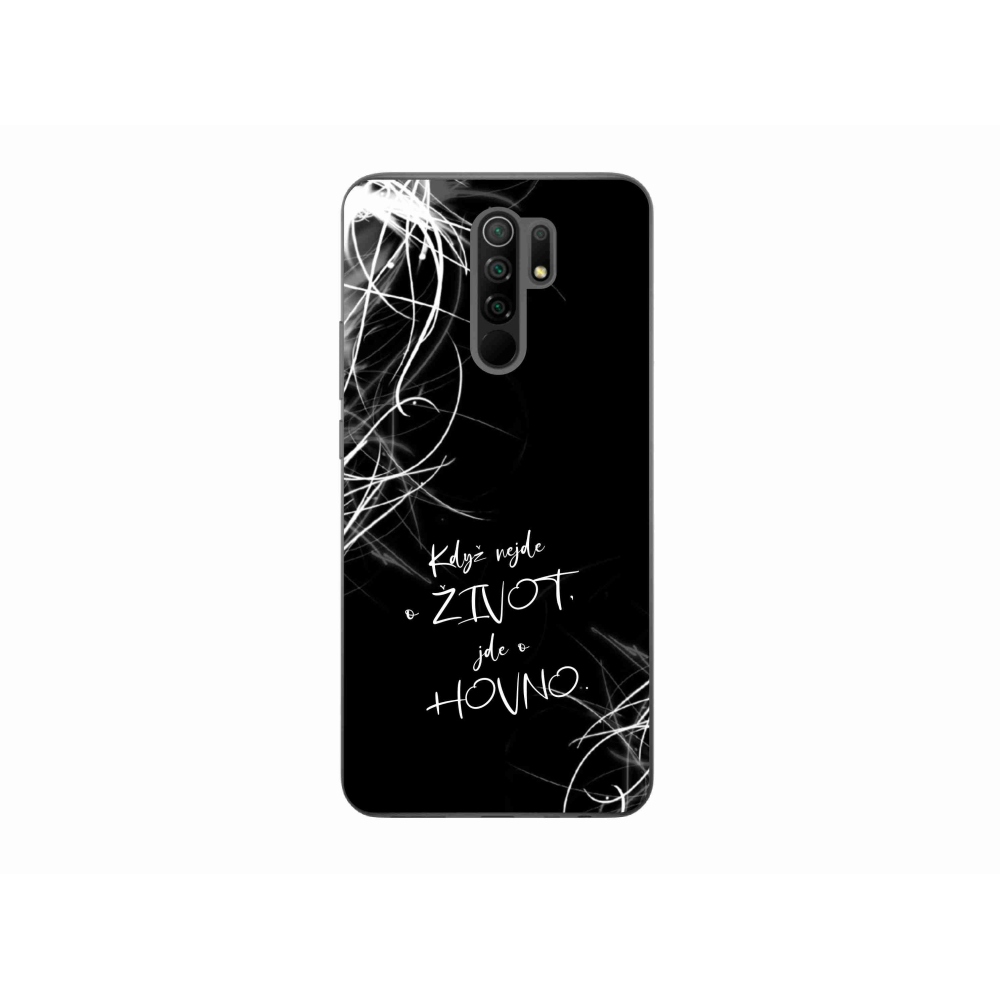 Gél borító mmCase a Xiaomi Redmi 9-hez - vicces szöveg 16 fekete háttérrel