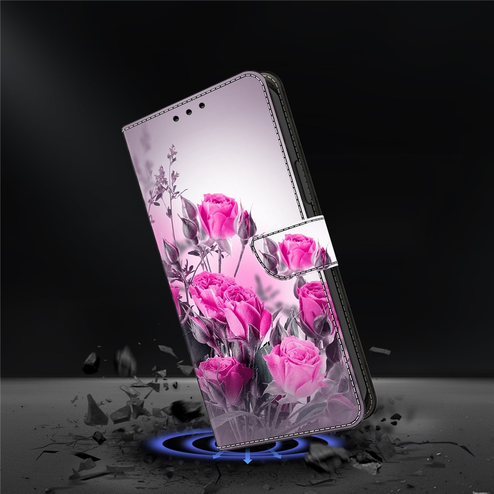 Határozottan könyv tok Samsung Galaxy A17 5G/A26 5G - rózsaszín virágok