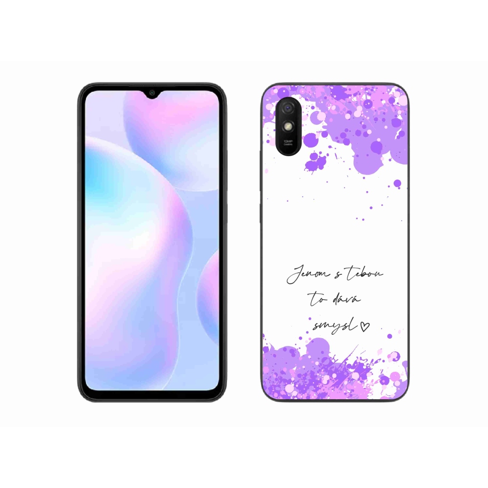 Gél borító mmCase a Xiaomi Redmi 9A - szerelem szöveg fehér háttérrel