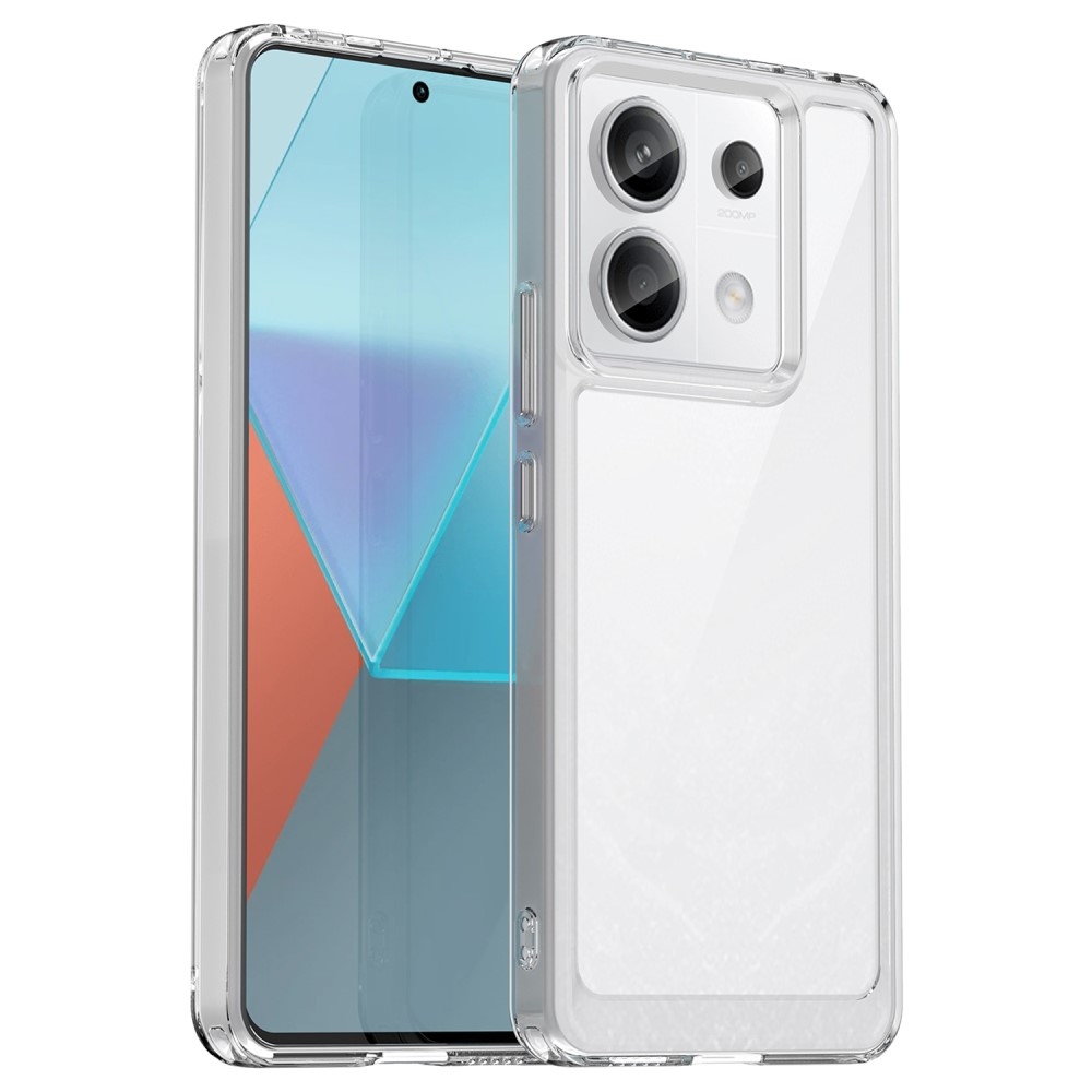 Gél tok kemény hátlappal a Xiaomi Redmi Note 13 Pro 5G/Poco X6 5G számára - átlátszó