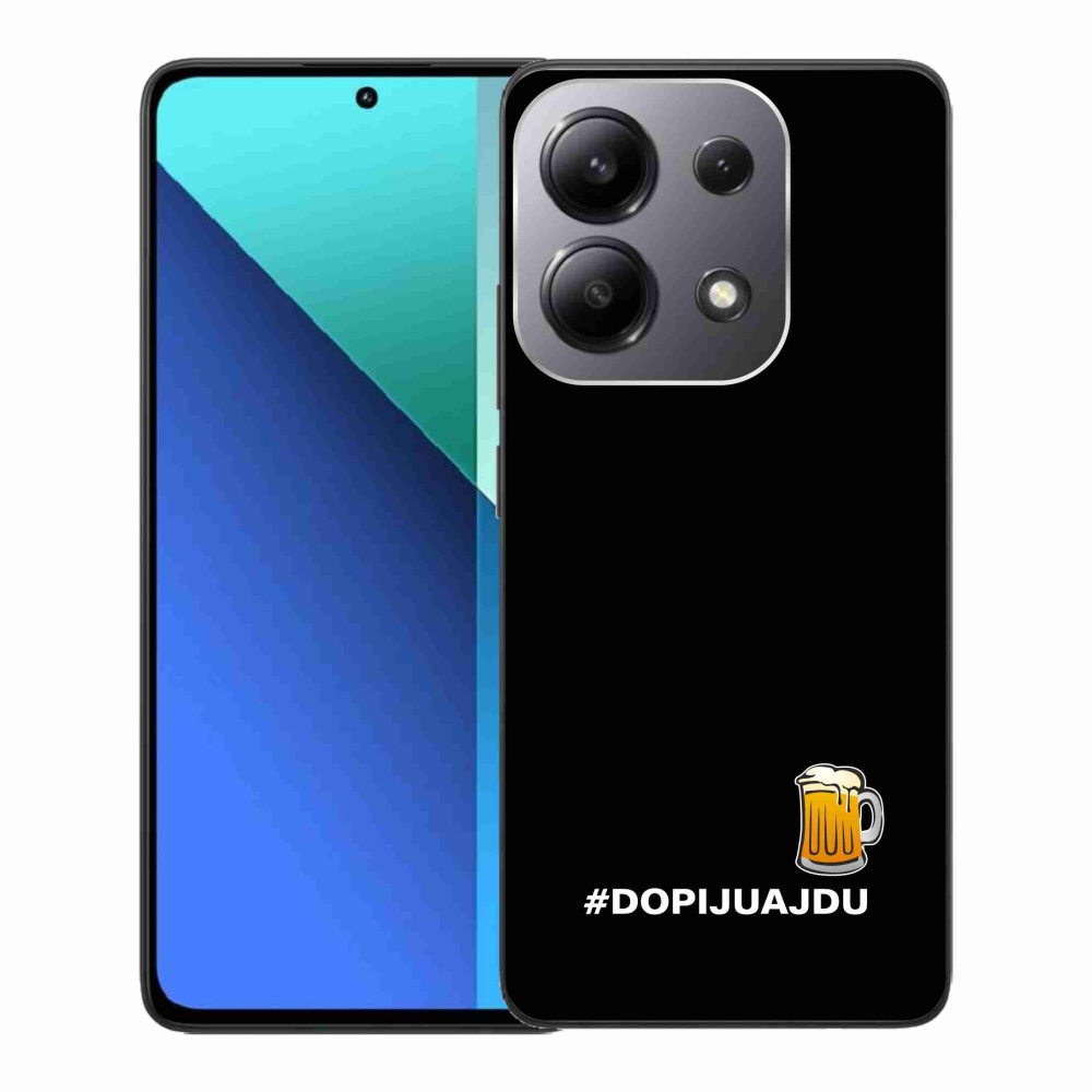 Gél borító mmCase a Xiaomi Redmi Note 13-hoz - sör motívum 1 fekete háttérrel