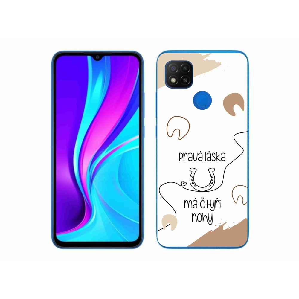 Gél borítás mmCase a Xiaomi Redmi 9C-hez - ló motívum fehér háttérrel