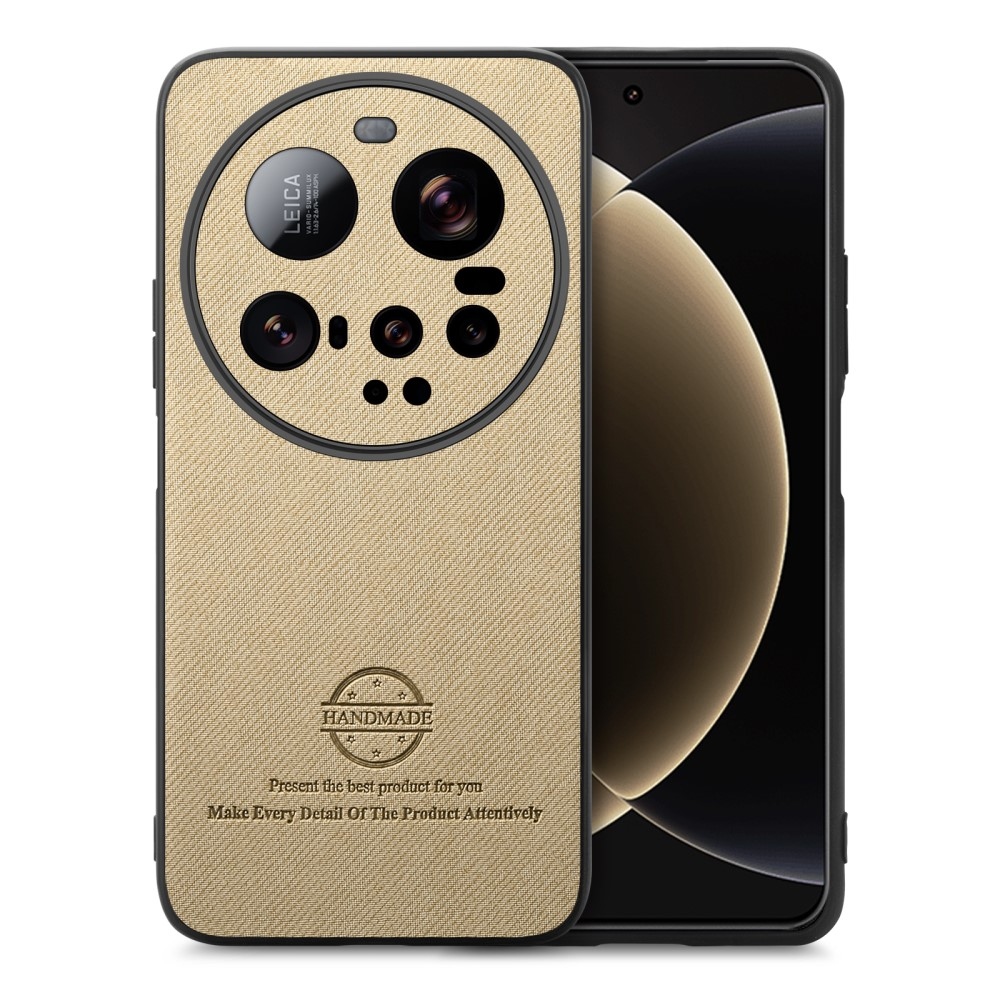 Kézzel készített zselés tok műbőrrel Xiaomi 15 Ultra - khaki színű